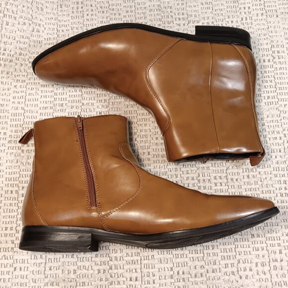 Alfani men's 'Ashton' brown faux leather dress boots sz 13 Medium - Picture 4 of 12